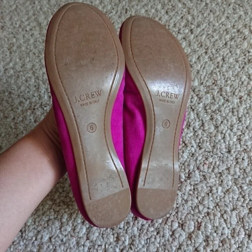 J. Crew pink/fuchsia Suede Ballet flat size 6